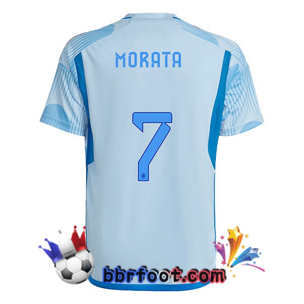 Maillots Equipe de Espagne (MORATA 7) Exterieur Bleu Blanc 2022/2023 Maillots Equipe de Espagne (MORATA 7) Exterieur Bleu Blanc 2022/2023