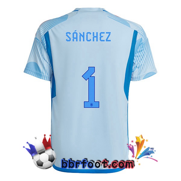 Maillots Equipe de Espagne (SÁNCHEZ 1) Exterieur Bleu Blanc 2022/2023