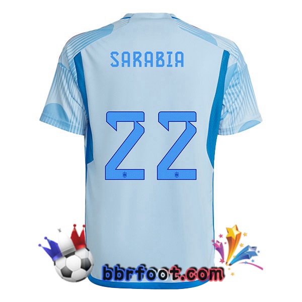 Maillots Equipe de Espagne (SARABIA 22) Exterieur Bleu Blanc 2022/2023