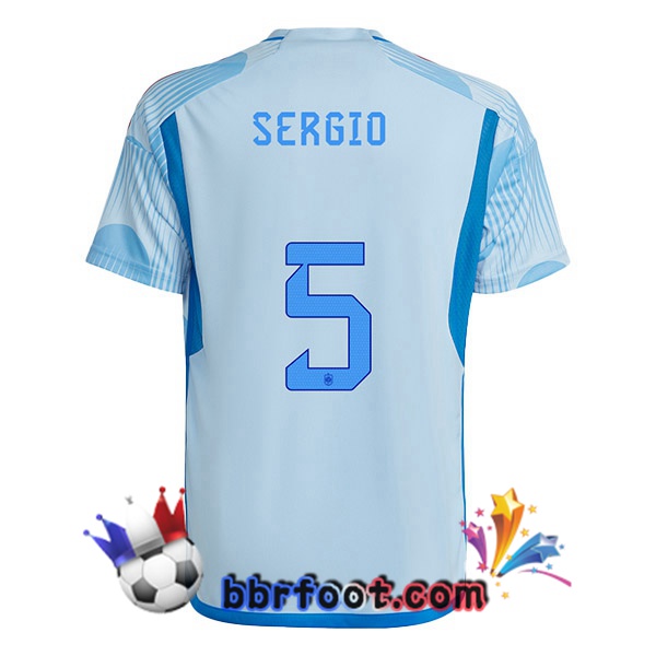 Maillots Equipe de Espagne (SERGIO 5) Exterieur Bleu Blanc 2022/2023