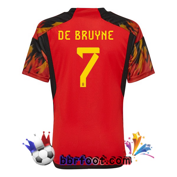 Maillots Equipe de Belgique (DE BRUYNE 7) Domicile Rouge 2022/2023