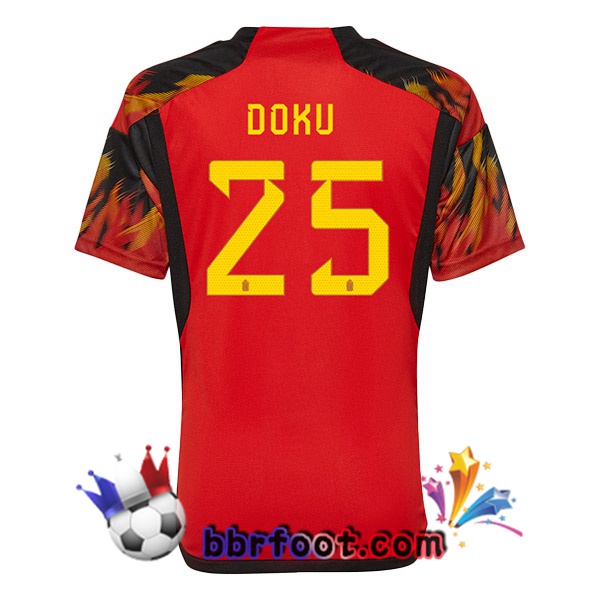 Maillots Equipe de Belgique (DOKU 25) Domicile Rouge 2022/2023