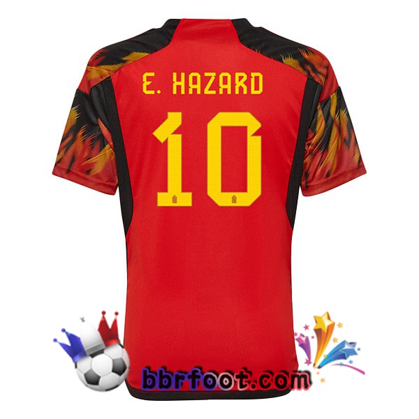 Maillots Equipe de Belgique (E.HAZARD 10) Domicile Rouge 2022/2023