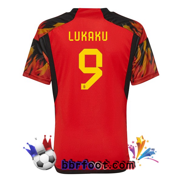 Maillots Equipe de Belgique (LUKAKU 9) Domicile Rouge 2022/2023