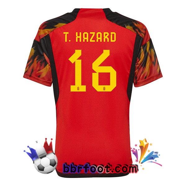 Maillots Equipe de Belgique (T. HAZARD 16) Domicile Rouge 2022/2023