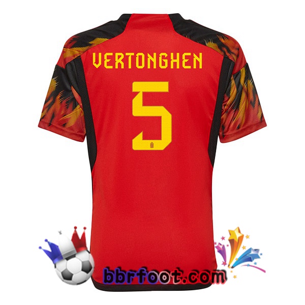 Maillots Equipe de Belgique (VERTONGHEN 5) Domicile Rouge 2022/2023