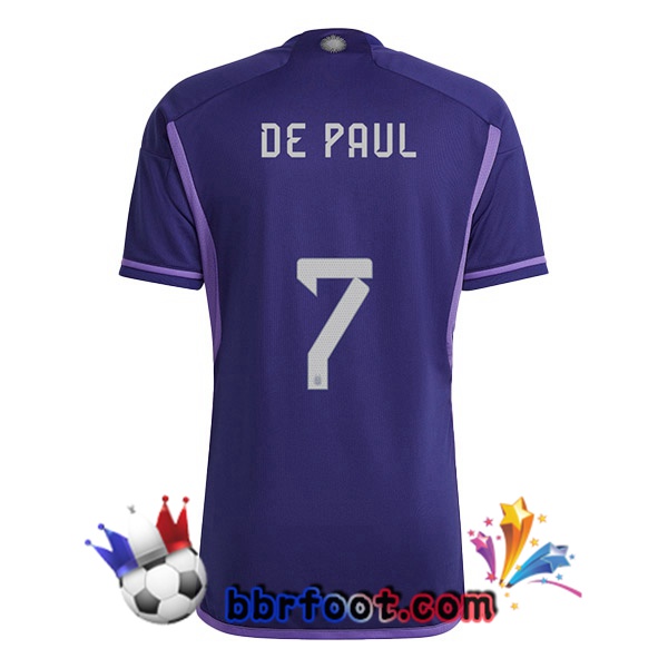 Maillots Equipe de Argentine (DE PAUL 7) Exterieur Pourpre 2022/2023