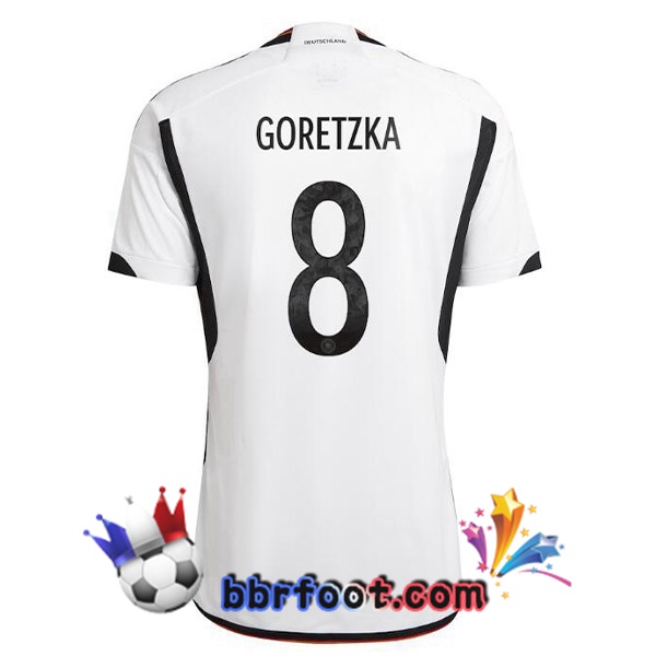 Maillots Equipe de Allemagne (GORETZKA 8) Domicile Noir Blanc 2022/2023 Maillots Equipe de Allemagne (GORETZKA 8) Domicile Noir Blanc 2022/2023