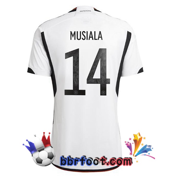 Maillots Equipe de Allemagne (MUSIALA 14) Domicile Noir Blanc 2022/2023 Maillots Equipe de Allemagne (MUSIALA 14) Domicile Noir Blanc 2022/2023