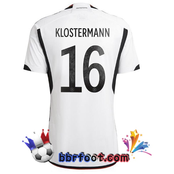 Maillots Equipe de Allemagne (KLOSTERMANN 16) Domicile Noir Blanc 2022/2023