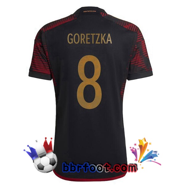 Maillots Equipe de Allemagne (GORETZKA 8) Exterieur Noir 2022/2023