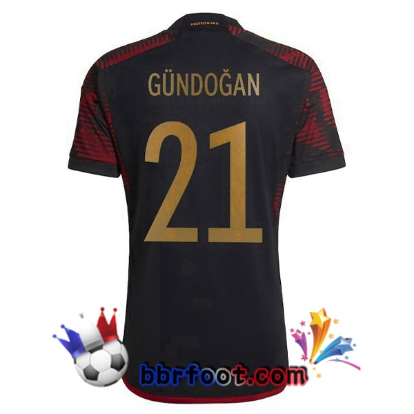 Maillots Equipe de Allemagne (GÜNDOGAN 21) Exterieur Noir 2022/2023