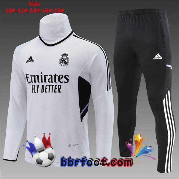 Survetement Foot Real Madrid Col haut Enfant Blanc 2022/2023