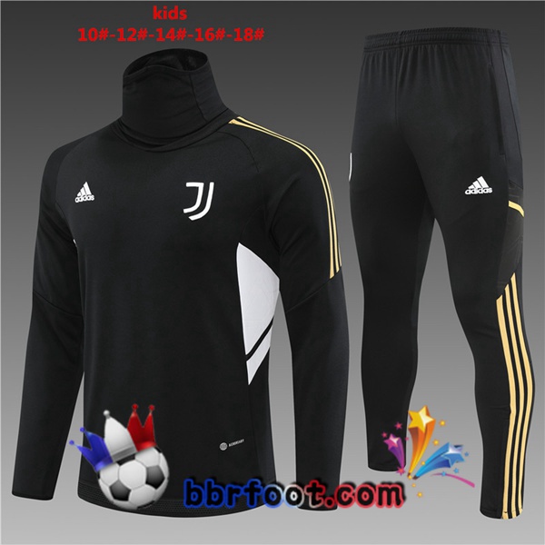 Survetement Foot Juventus Col haut Enfant Noir 2022/2023