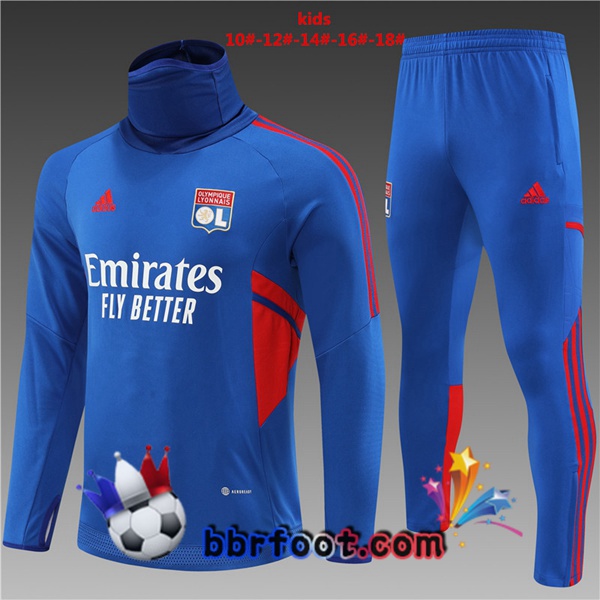 Survetement Foot Lyon OL Col haut Enfant Bleu 2022/2023