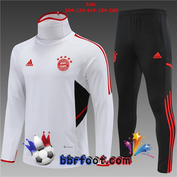 Survetement Foot Bayern Munich Col haut Enfant Blanc 2022/2023