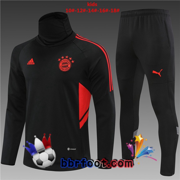 Survetement Foot Bayern Munich Col haut Enfant Noir 2022/2023