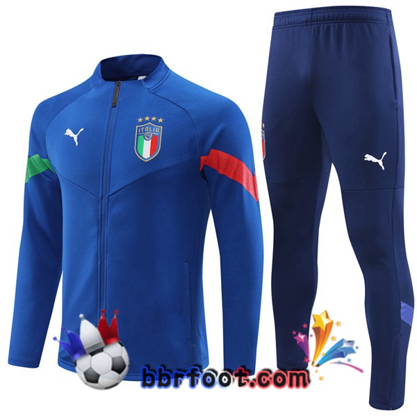 Veste Survetement Foot Italie Bleu 2022/2023