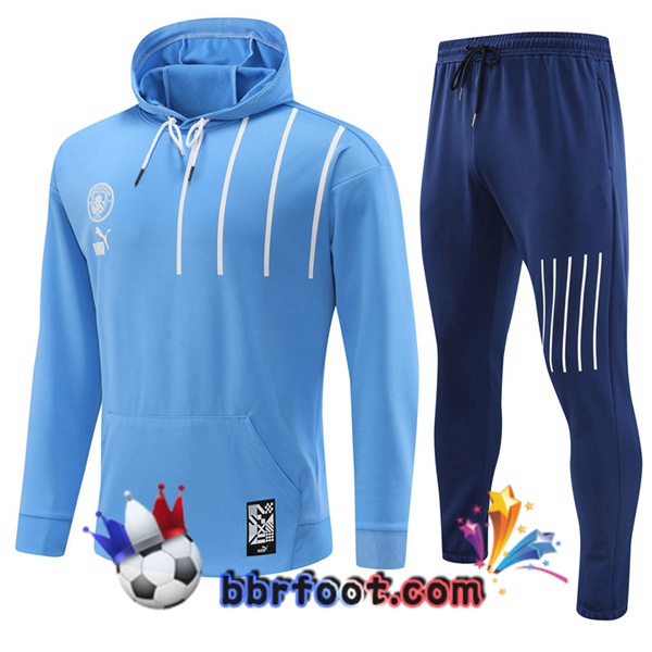 Capuche Survetement Foot Manchester City Bleu 2022/2023