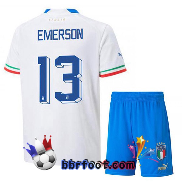 Maillots Equipe De Italie (Emerson 13) Enfant Exterieur Blanc 2022/2023