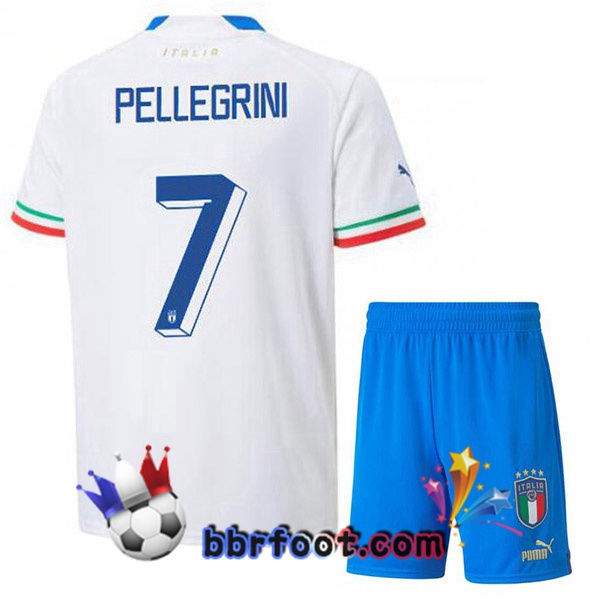 Maillots Equipe De Italie (Pellegrini 7) Enfant Exterieur Blanc 2022/2023