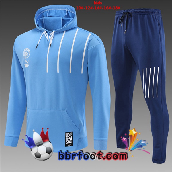 Veste A Capuche Survetement Foot Manchester City Enfant Bleu 2022/2023