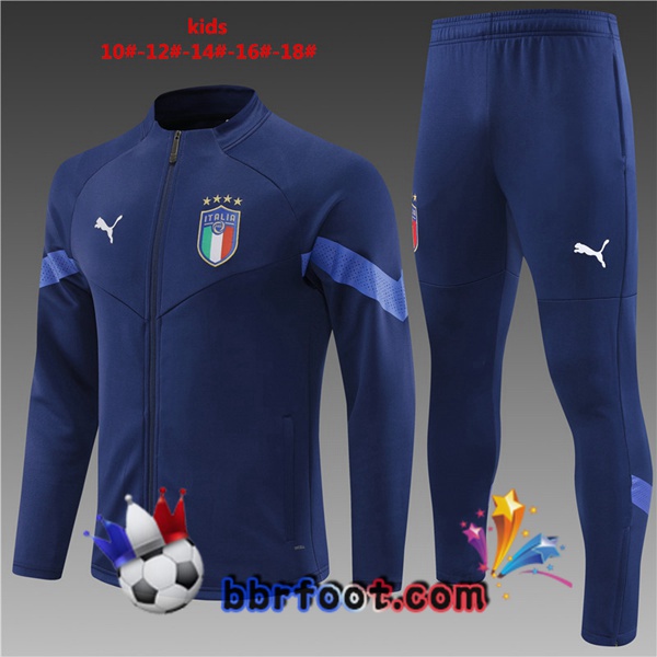 Veste Survetement Foot Italie Enfant Bleu Royal 2022/2023