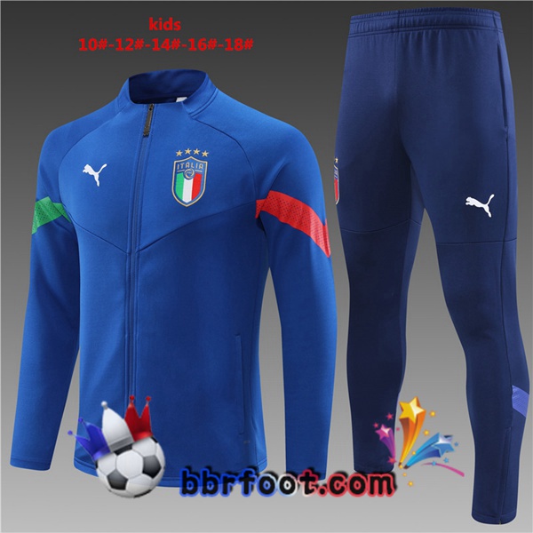Veste Survetement Foot Italie Enfant Bleu 2022/2023