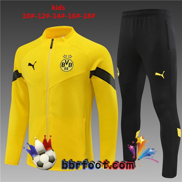 Veste Survetement Foot Dortmund BVB Enfant Jaune 2022/2023