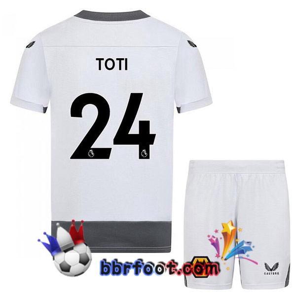 Maillot Foot Wolves (TOTI 24) Enfant Third Blanc Gris 2022/2023