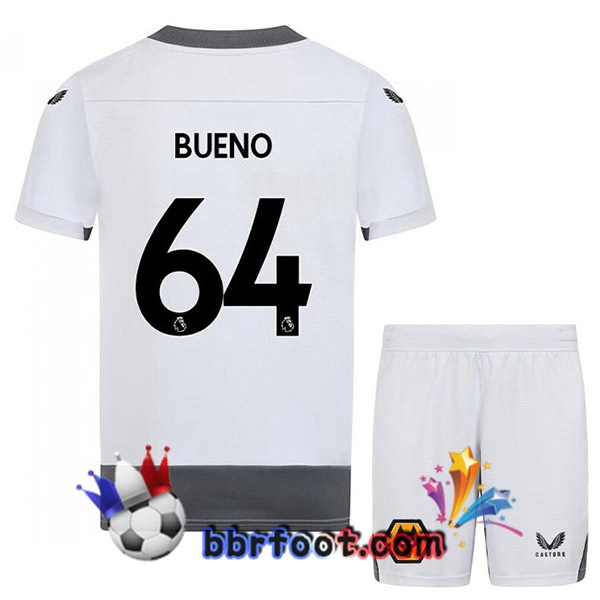 Maillot Foot Wolves (BUENO 64) Enfant Third Blanc Gris 2022/2023
