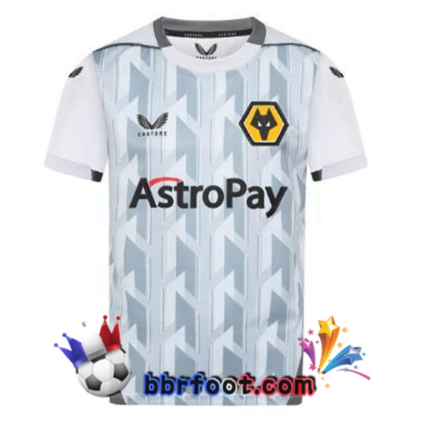 Maillot Foot Wolves Third Blanc Gris 2022/2023