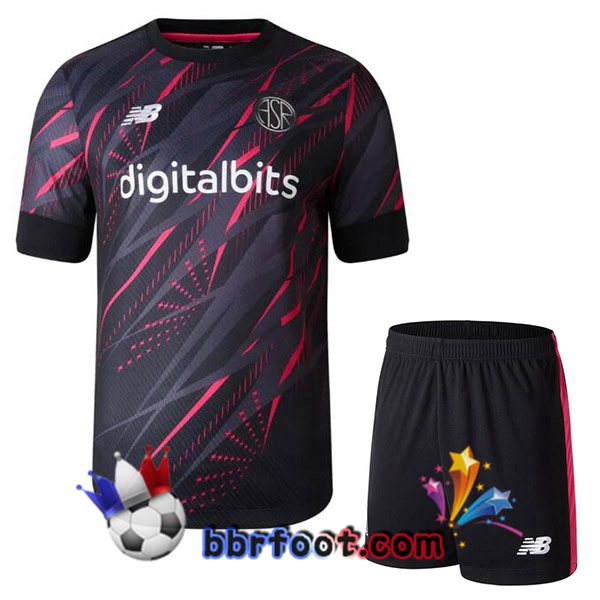 Maillot Foot AS Roma Enfant Third Noir 2022/2023