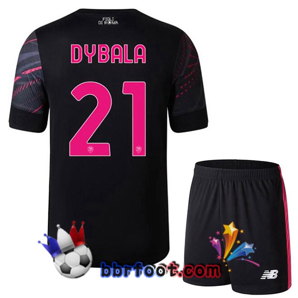 Maillot Foot AS Roma (DYBALA 21) Enfant Third Noir 2022/2023