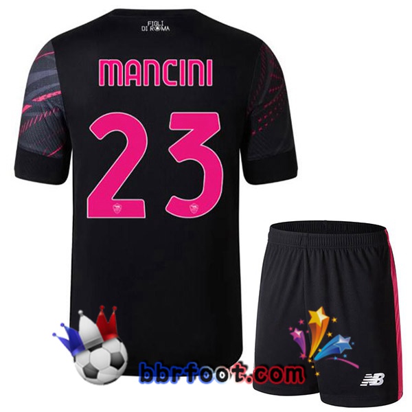 Maillot Foot AS Roma (MANCINI 23) Enfant Third Noir 2022/2023