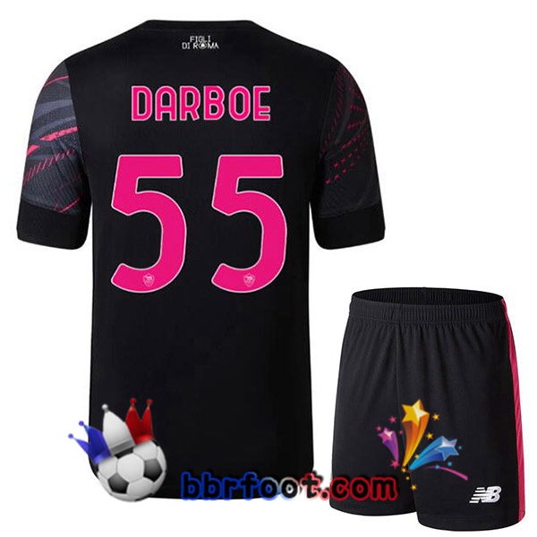 Maillot Foot AS Roma (DARBOE 55) Enfant Third Noir 2022/2023