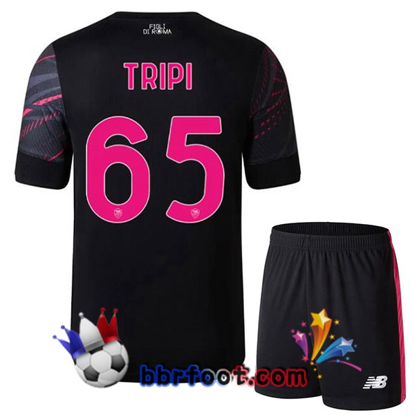 Maillot Foot AS Roma (TRIPI 65) Enfant Third Noir 2022/2023
