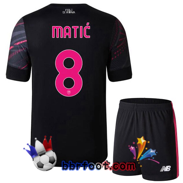Maillot Foot AS Roma (MATIĆ 8) Enfant Third Noir 2022/2023