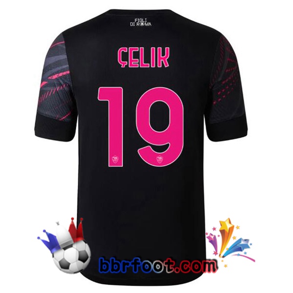 Maillot Foot AS Roma (ÇELIK 19) Third Noir 2022/2023