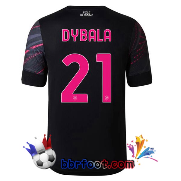 Maillot Foot AS Roma (DYBALA 21) Third Noir 2022/2023