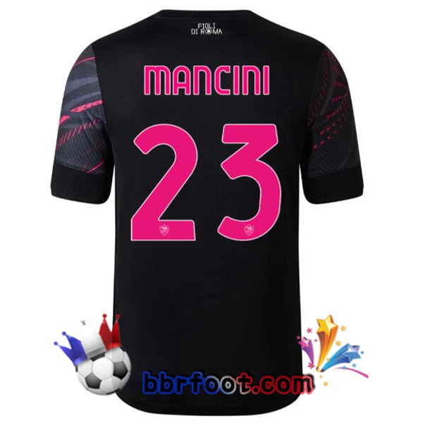 Maillot Foot AS Roma (MANCINI 23) Third Noir 2022/2023