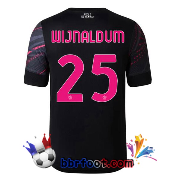 Maillot Foot AS Roma (WIJNALDUM 25) Third Noir 2022/2023