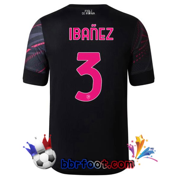 Maillot Foot AS Roma (IBAÑEZ 3) Third Noir 2022/2023