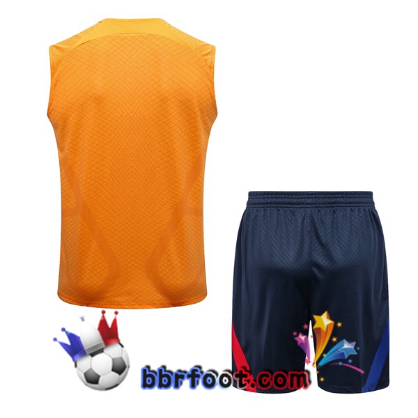 Gilet Foot FC Barcelone + Shorts Orange 2022/2023