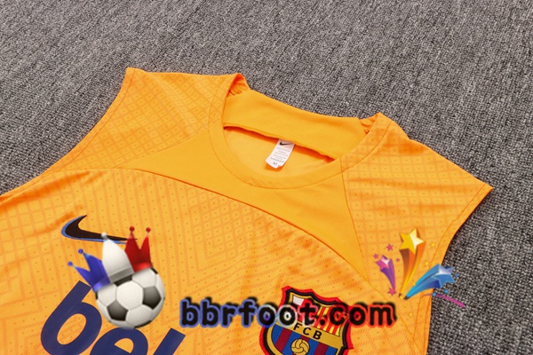 Gilet Foot FC Barcelone + Shorts Orange 2022/2023