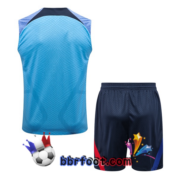 Gilet Foot FC Barcelone + Shorts Bleu 2022/2023