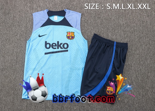 Gilet Foot FC Barcelone + Shorts Bleu 2022/2023