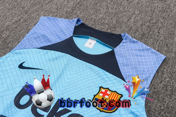 Gilet Foot FC Barcelone + Shorts Bleu 2022/2023