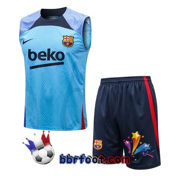 Gilet Foot FC Barcelone + Shorts Bleu 2022/2023