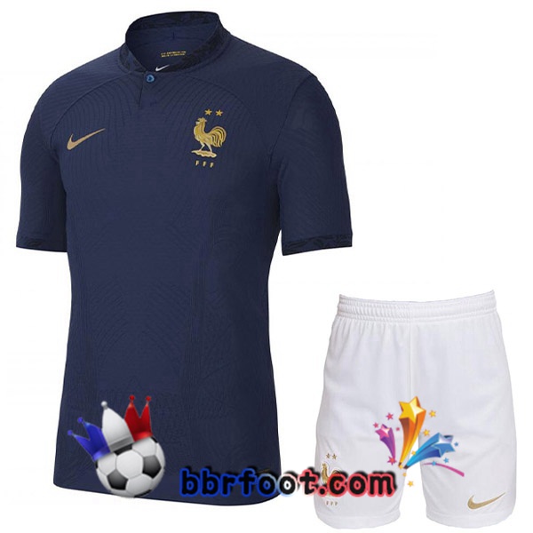 Maillots Equipe De France Enfant Domicile Bleu Royal 2022/2023